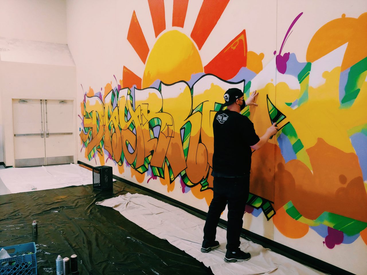 Local Artist In Recovery Completes Art Mural at Brush